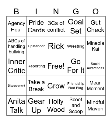 Agency Hour Bingo Card