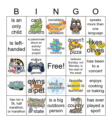 Find a Broadie who Bingo Card