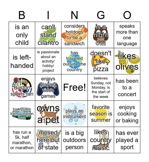 Find a Broadie who Bingo Card