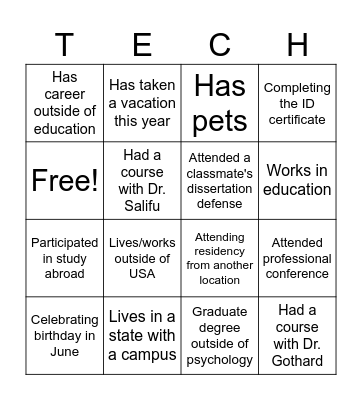 Chicago EPT Bingo Card