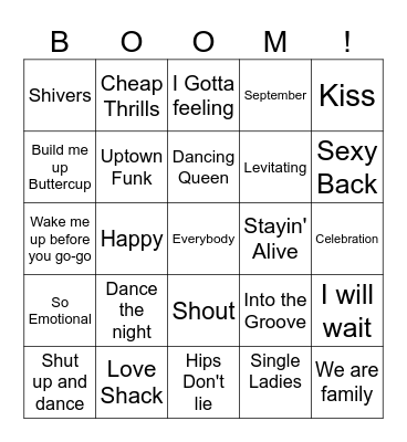 Millnick Wedding Boom! Bingo Card