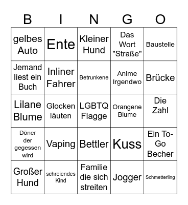 Date Bingo Card