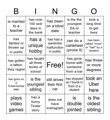 Mingle Bingo 2024 Bingo Card