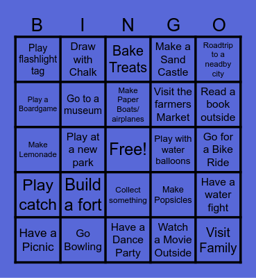 Summer Bingo Card