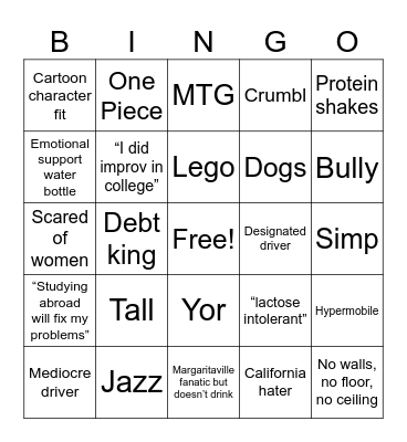 Matt Bingo Card