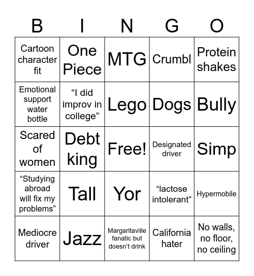 Matt Bingo Card