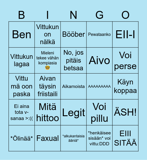 Anni Bingo Card