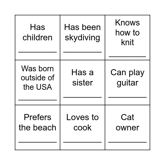 PA BINGO Card