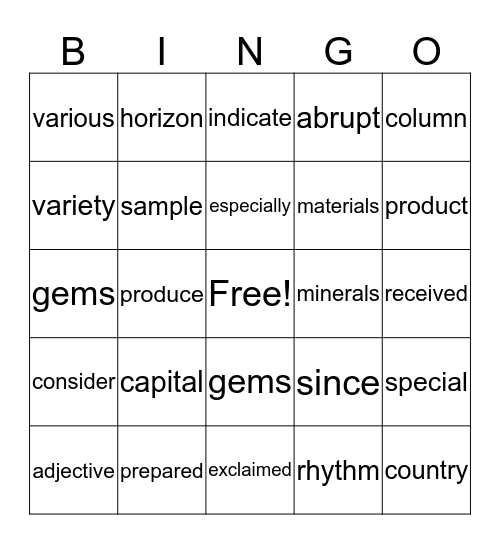 Bingo Card