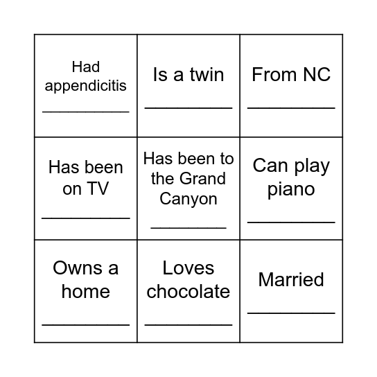 PA BINGO Card