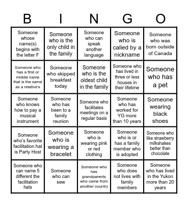 Human Bingo Card