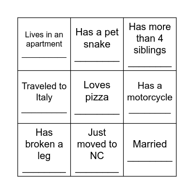 PA BINGO Card