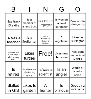 2024 Master Wildlife Conservationist Program Bingo Card