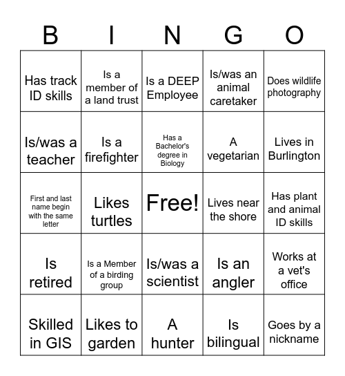 2024 Master Wildlife Conservationist Program Bingo Card