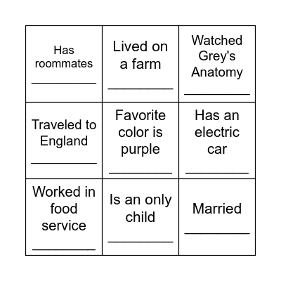 PA BINGO Card