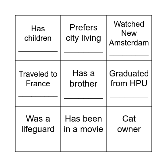 PA BINGO Card