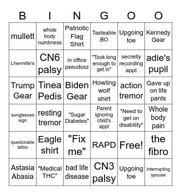 Neurology Bingo Card