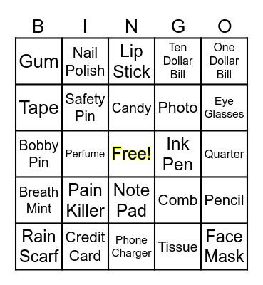 Carrousel Sisters'  BINGO Card