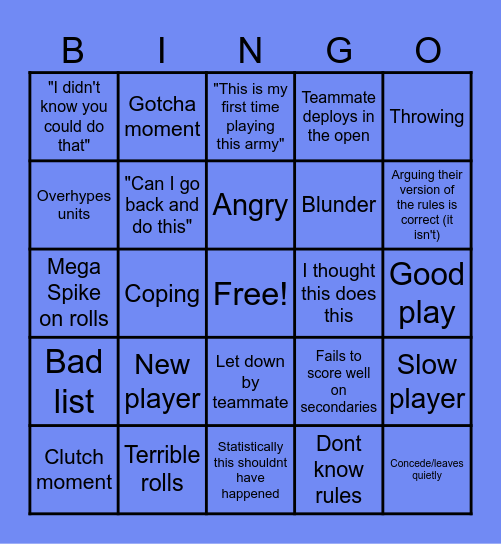 2v2 Bingo Card