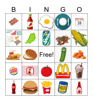 HAMBURGUER DAY Bingo Card
