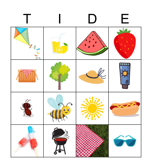 Picnic Bingo Card