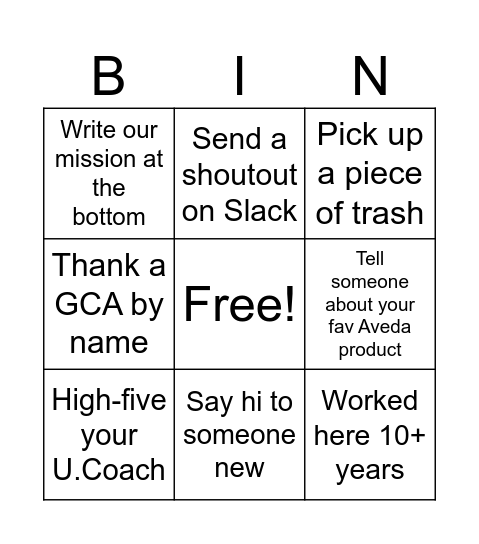 J.Con Salon & Spa Bingo Card