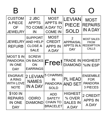JARED Bingo Card