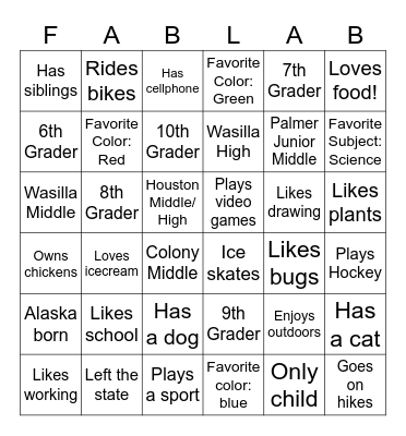 Find Someone Who.... Bingo Card