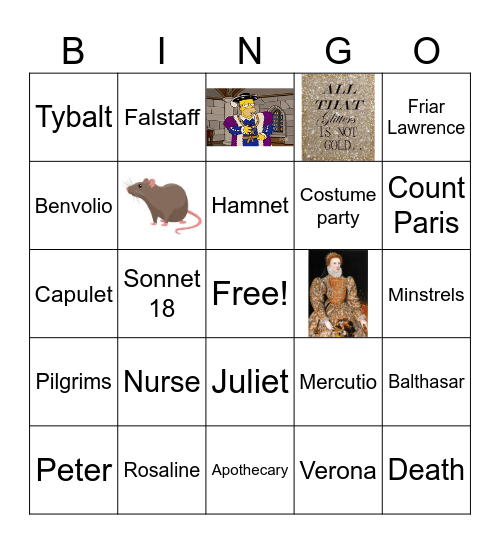 Shakespeare Bingo Card