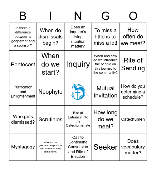 Becoming Catholic Bingo Card