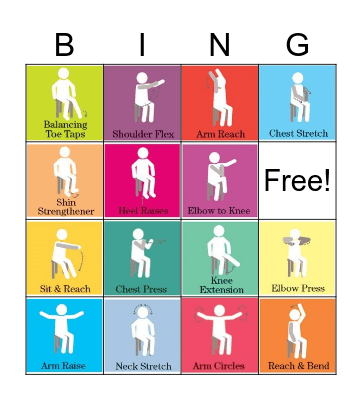 Chair Exercise Bingo Card