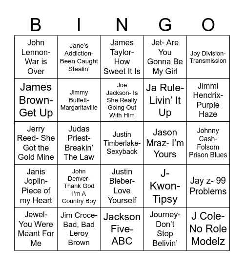 Radio Bingo Do You Got a 'J' Bingo Card