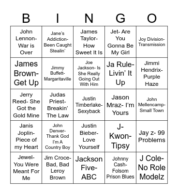 Radio Bingo Do You Got a 'J' Bingo Card