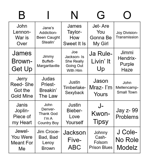 Radio Bingo Do You Got a 'J' Bingo Card