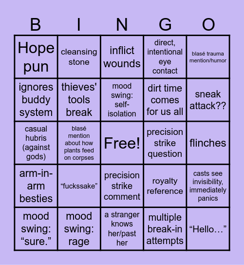 Beango Bingo Card
