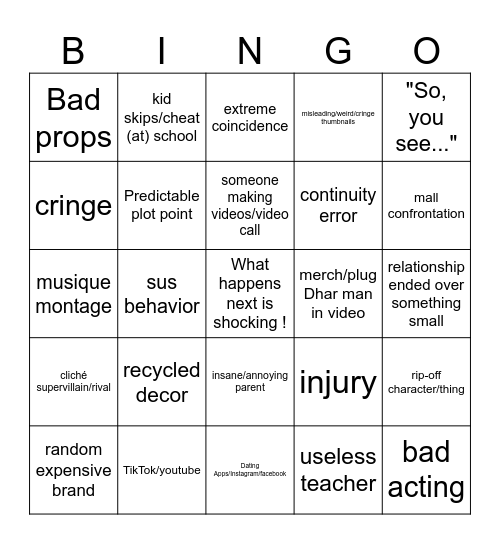 Bingo D.M V4 Bingo Card