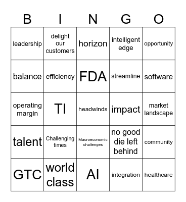 Townhall June 2024 Bingo Card