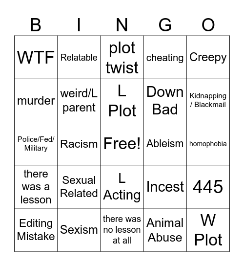 Frog Bingo Card