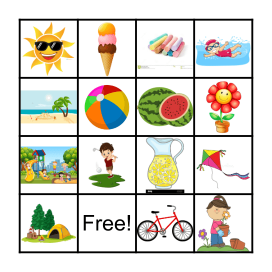 Summer Bingo Card