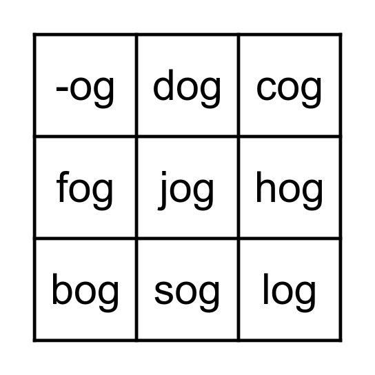 -og  Bingo Card