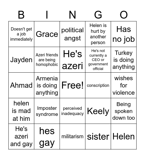 Murad angst bingo Card