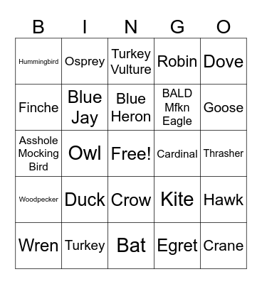 Birdie Bingo ‘24 Bingo Card