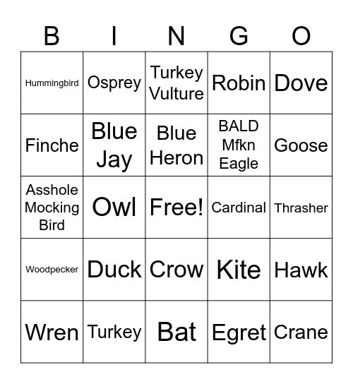 Birdie Bingo ‘24 Bingo Card