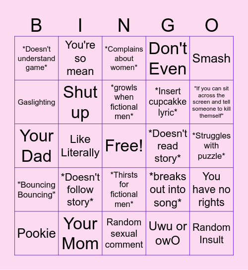 Kiwi Mannerisms Bingo Card