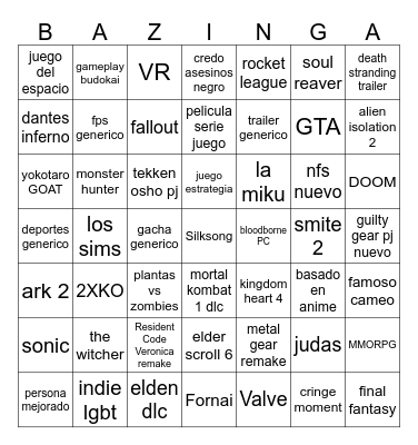 Bingoso pa la samer Bingo Card