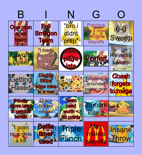 POKEMON DRAFT LEAGUE Bingo Card