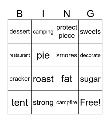 Sweets Bingo Card