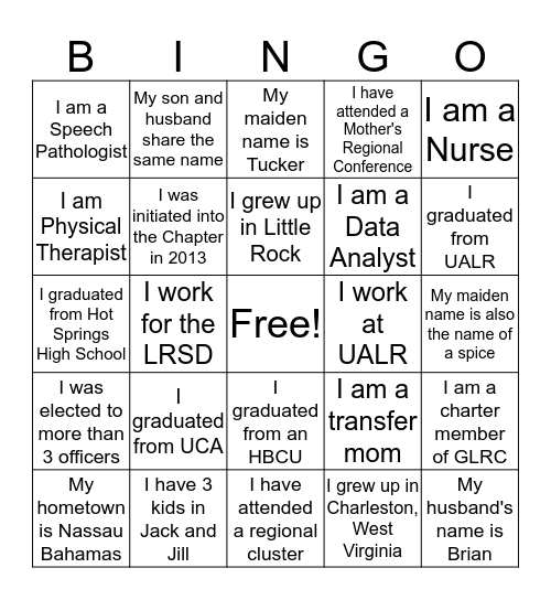 GLRC E-Board Bingo Card