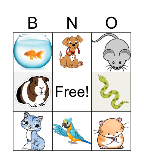 ANIMAUX Bingo Card