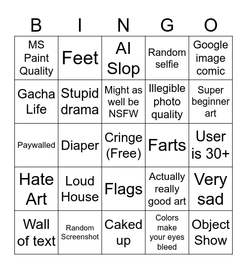 DeviantArt Bingo Card